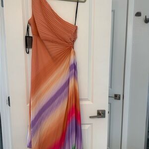Elegant Multicolor One-Shoulder Dress